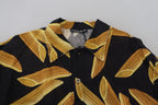 Dolce &amp; Gabbana Black Casual Penne Rigate Linen Casual Shirt