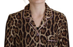 Dolce &amp; Gabbana Brown Leopard Print Long Sleeves Blouse Top