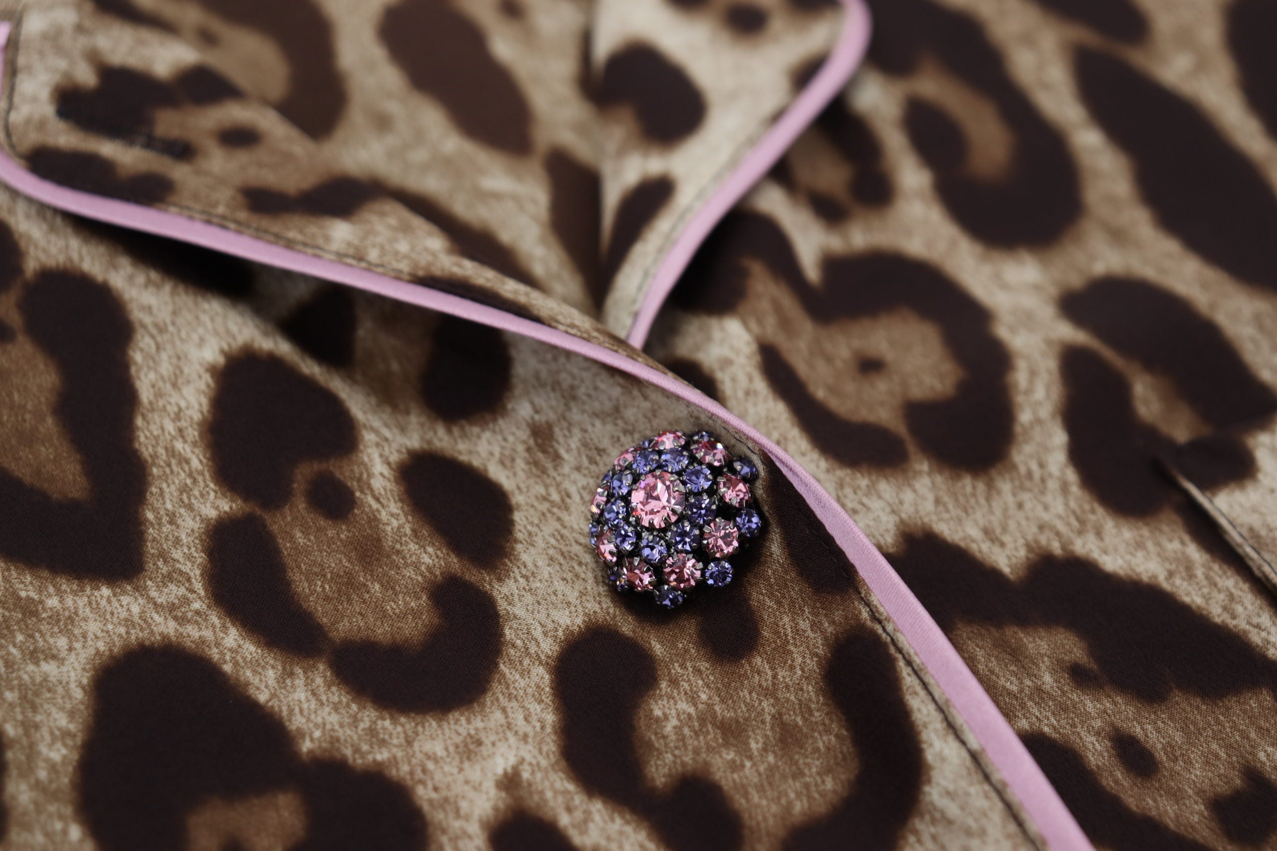 Dolce &amp; Gabbana Brown Leopard Print Long Sleeves Blouse Top