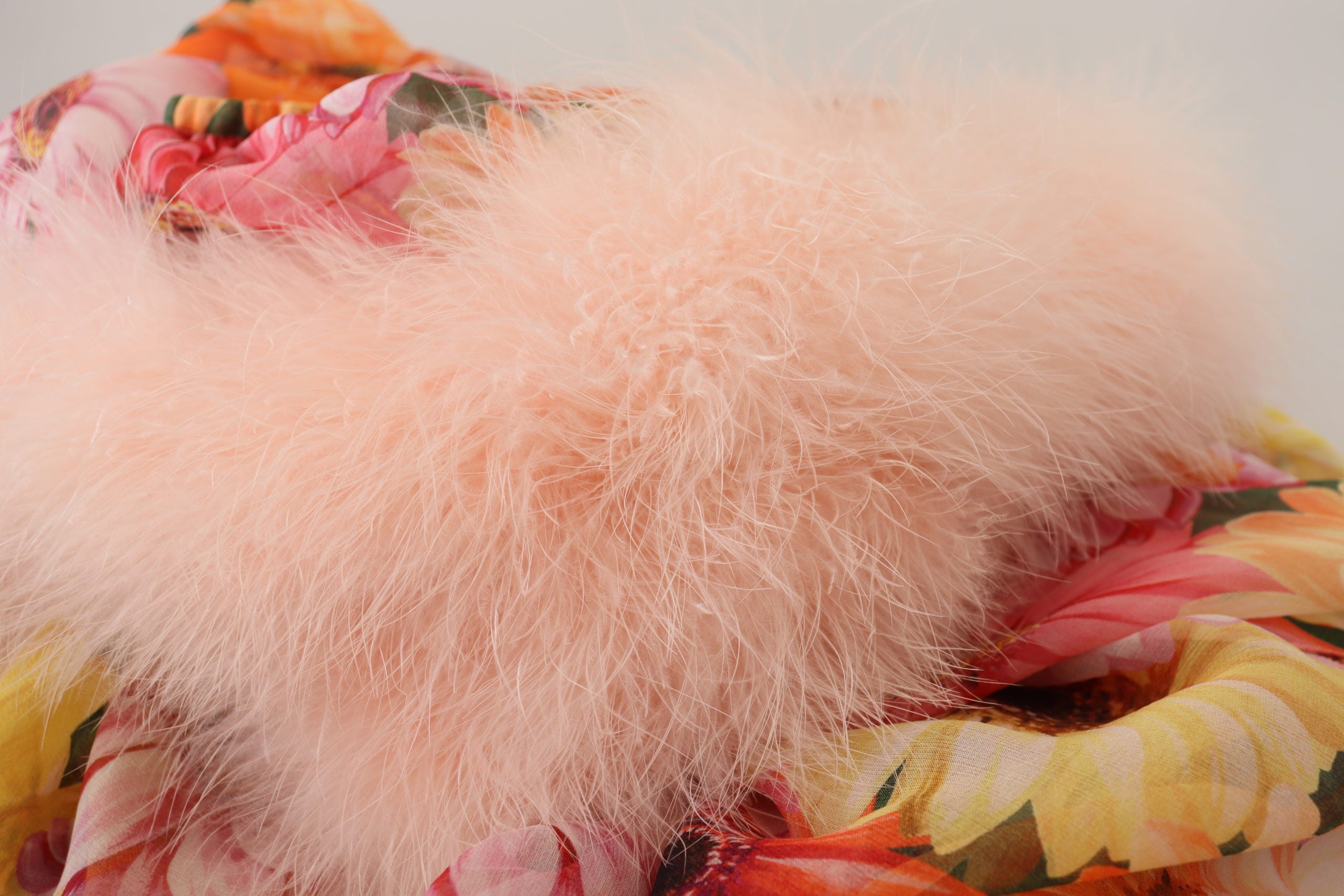 Dolce &amp; Gabbana Multicolor Floral Fur Shearling Blouse Top