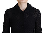 Dolce &amp; Gabbana Black Button Down Long Blazer Cotton Jacket