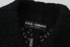 Dolce &amp; Gabbana Black Button Down Long Blazer Cotton Jacket