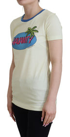 Dolce &amp; Gabbana Yellow Havanity Round Neck Tee Cotton T-shirt