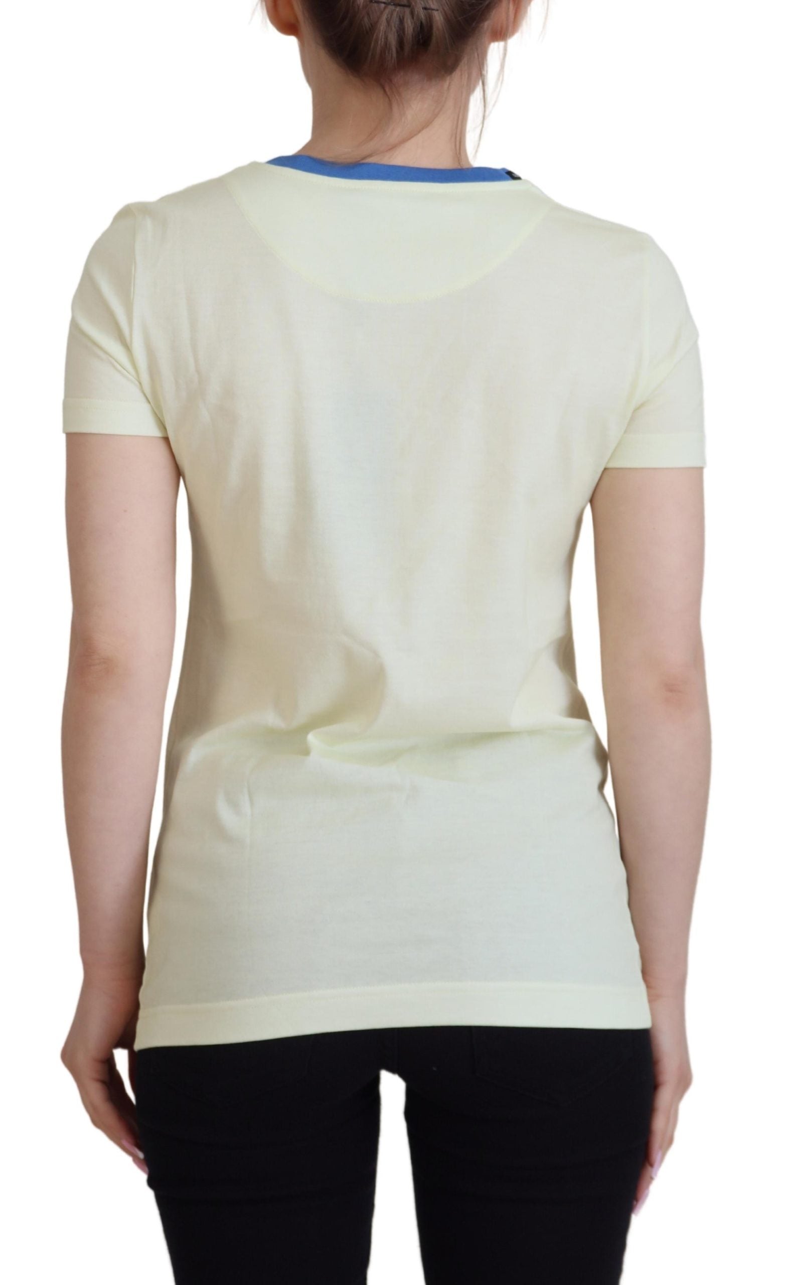 Dolce &amp; Gabbana Yellow Havanity Round Neck Tee Cotton T-shirt