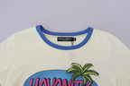Dolce &amp; Gabbana Yellow Havanity Round Neck Tee Cotton T-shirt