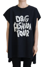 Dolce &amp; Gabbana Black D&amp;G Fashion Round Neck Cotton T-shirt