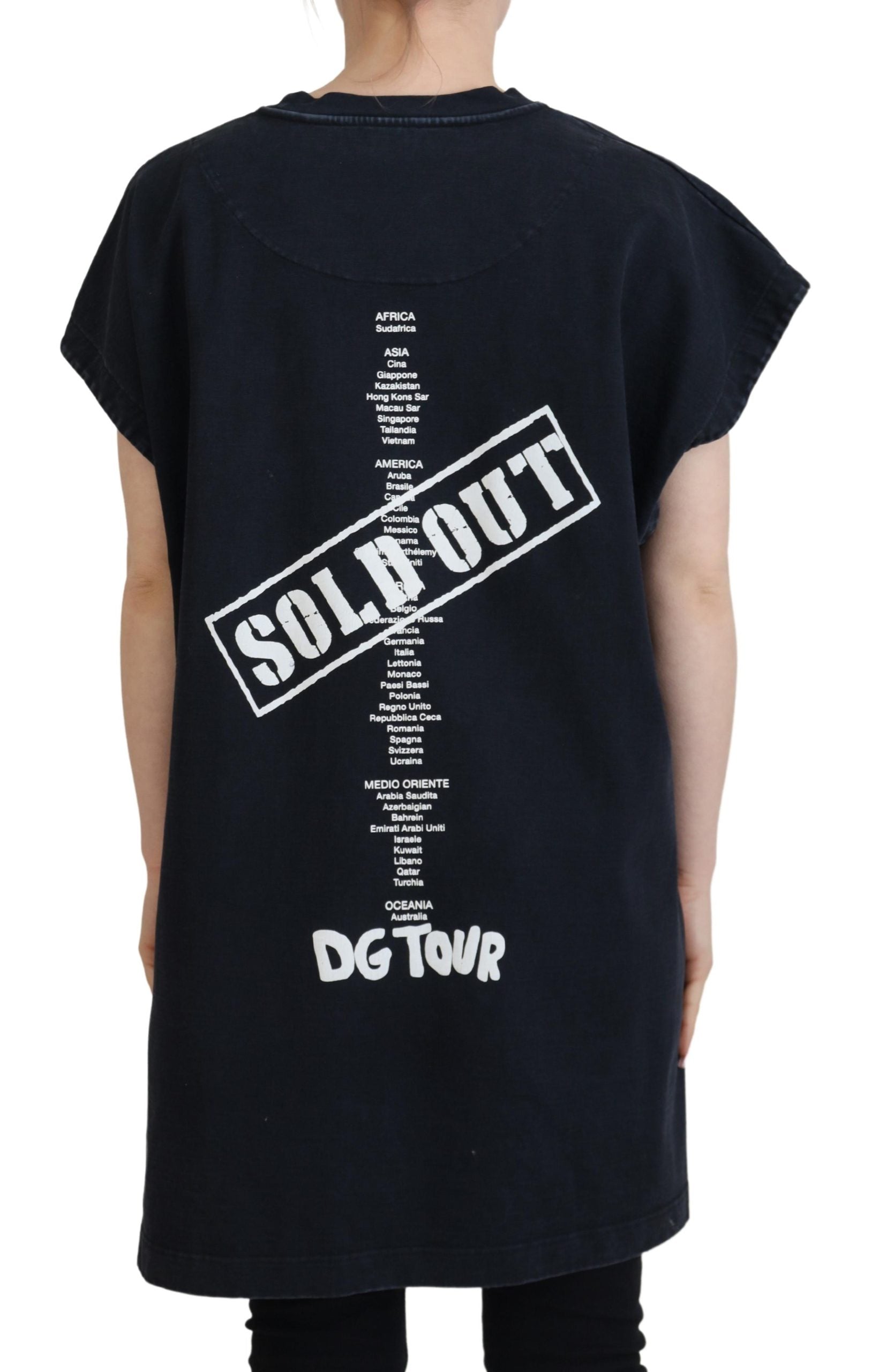 Dolce &amp; Gabbana Black D&amp;G Fashion Round Neck Cotton T-shirt