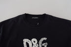 Dolce &amp; Gabbana Black D&amp;G Fashion Round Neck Cotton T-shirt