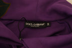 Dolce &amp; Gabbana Purple Floral Print Pullover Cotton Sweater