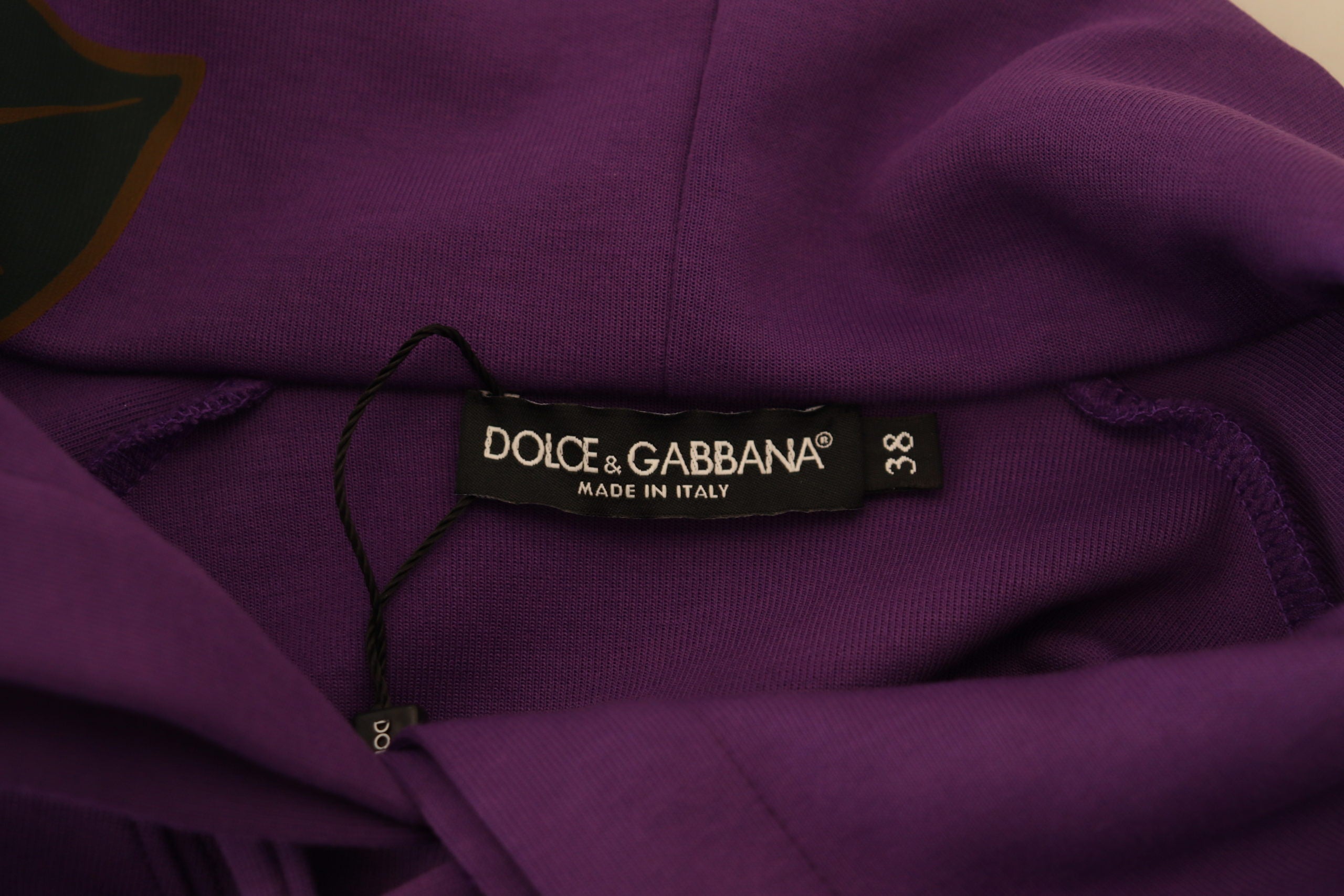Dolce &amp; Gabbana Purple Floral Print Pullover Cotton Sweater