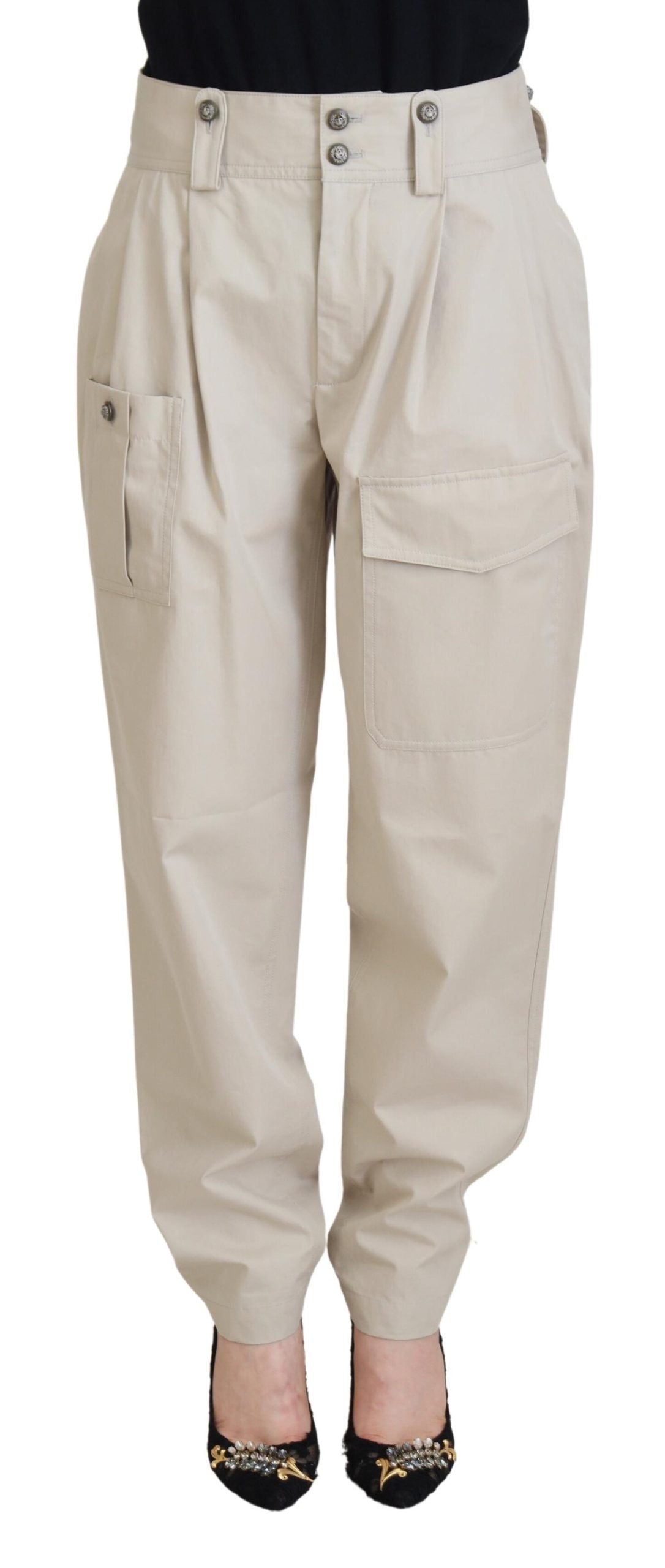 Dolce &amp; Gabbana Beige Cotton Women Cargo Pants
