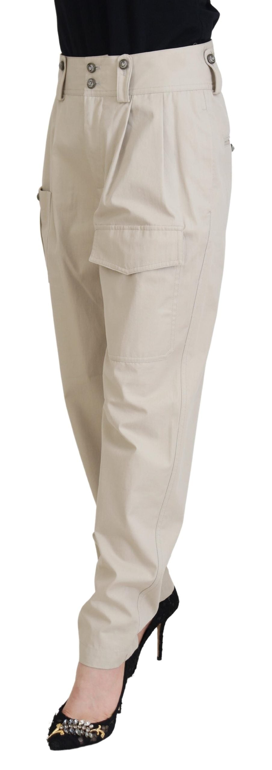 Dolce &amp; Gabbana Beige Cotton Women Cargo Pants