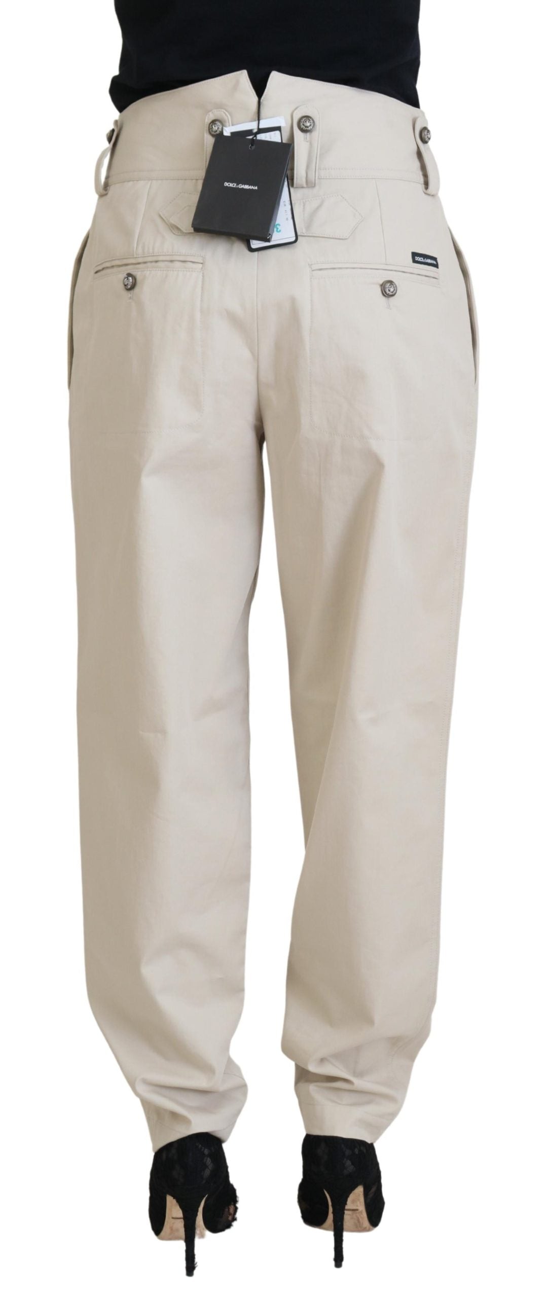 Dolce &amp; Gabbana Beige Cotton Women Cargo Pants