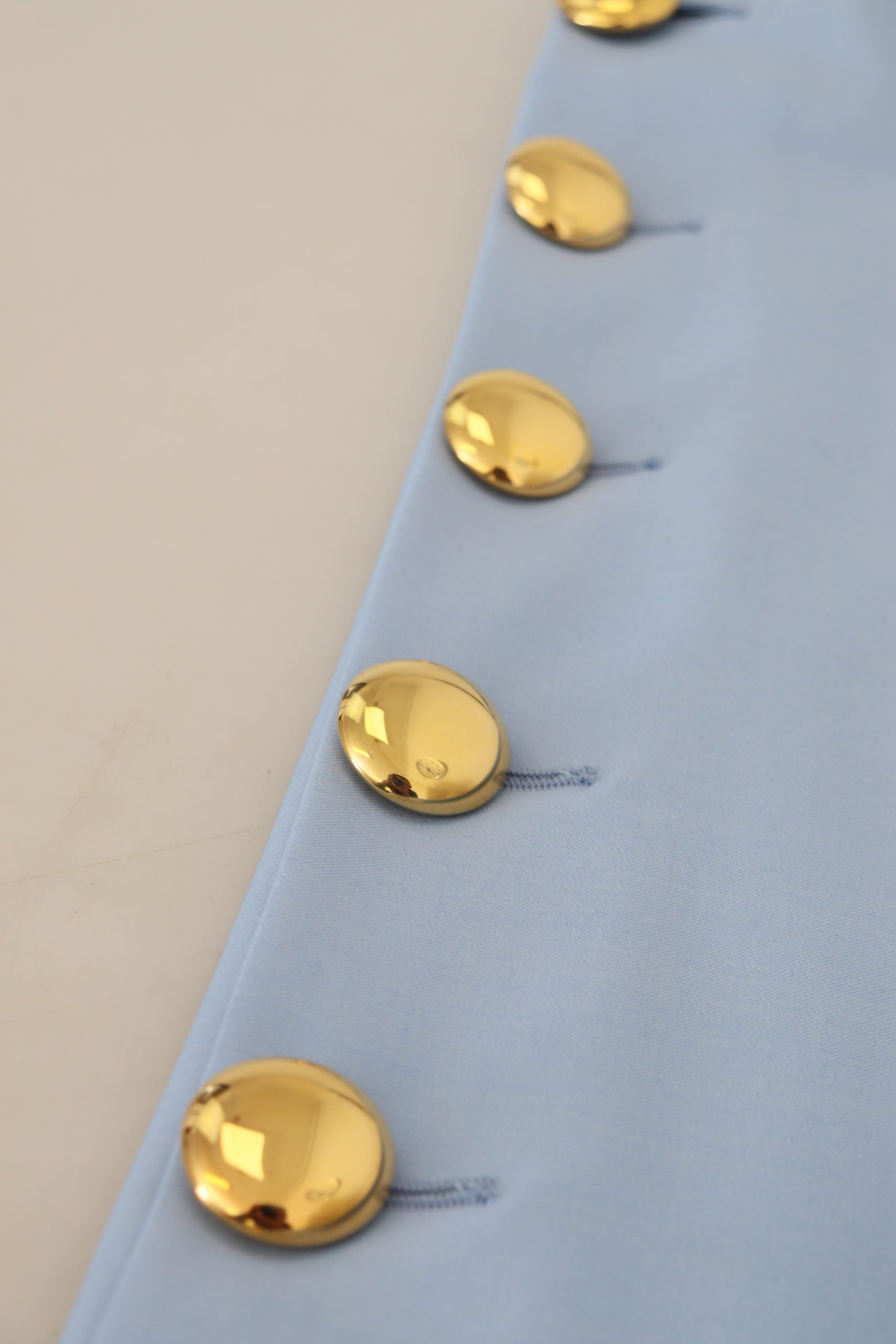 Dolce &amp; Gabbana Light Blue Button Wide Leg Pants