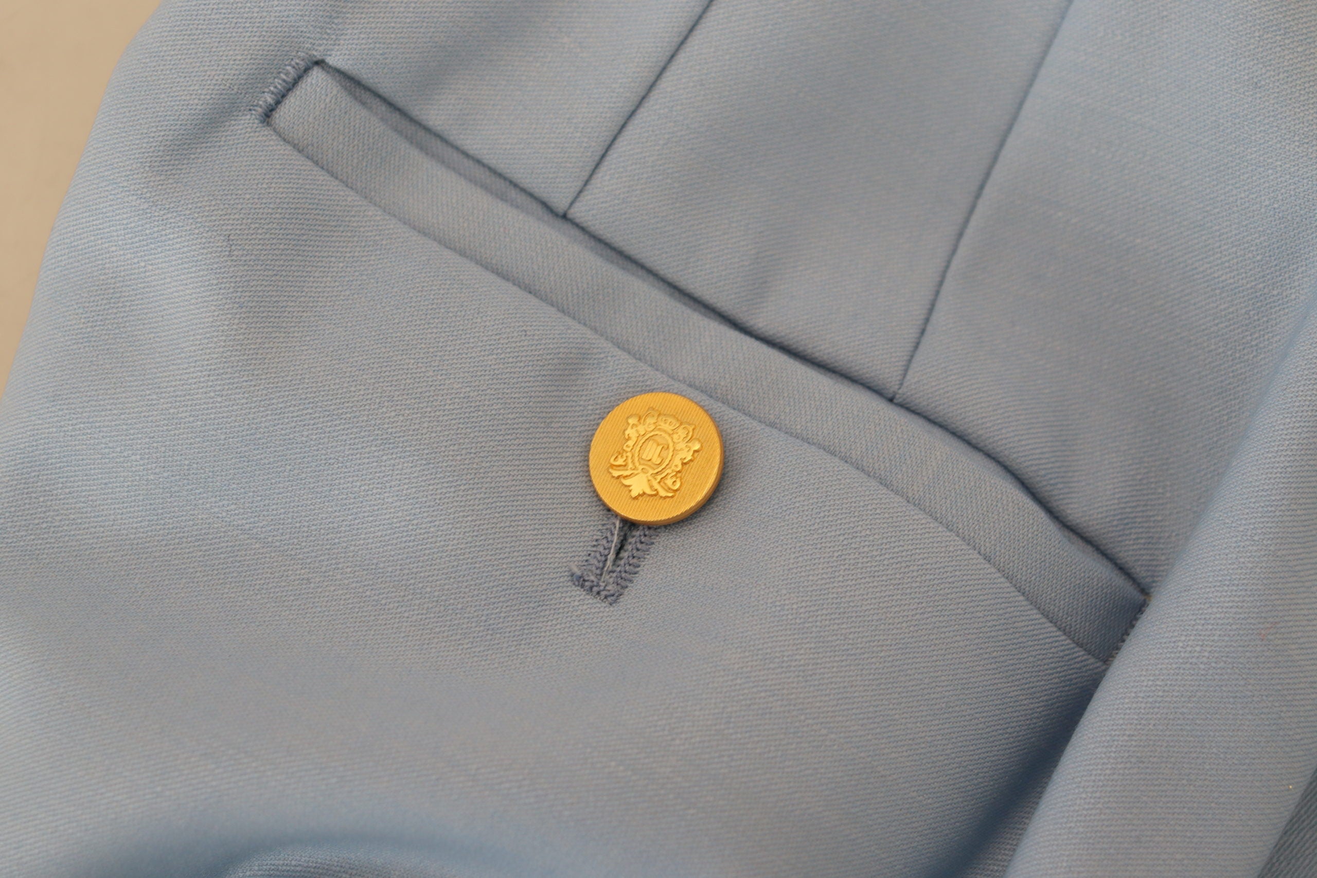 Dolce &amp; Gabbana Light Blue Button Wide Leg Pants