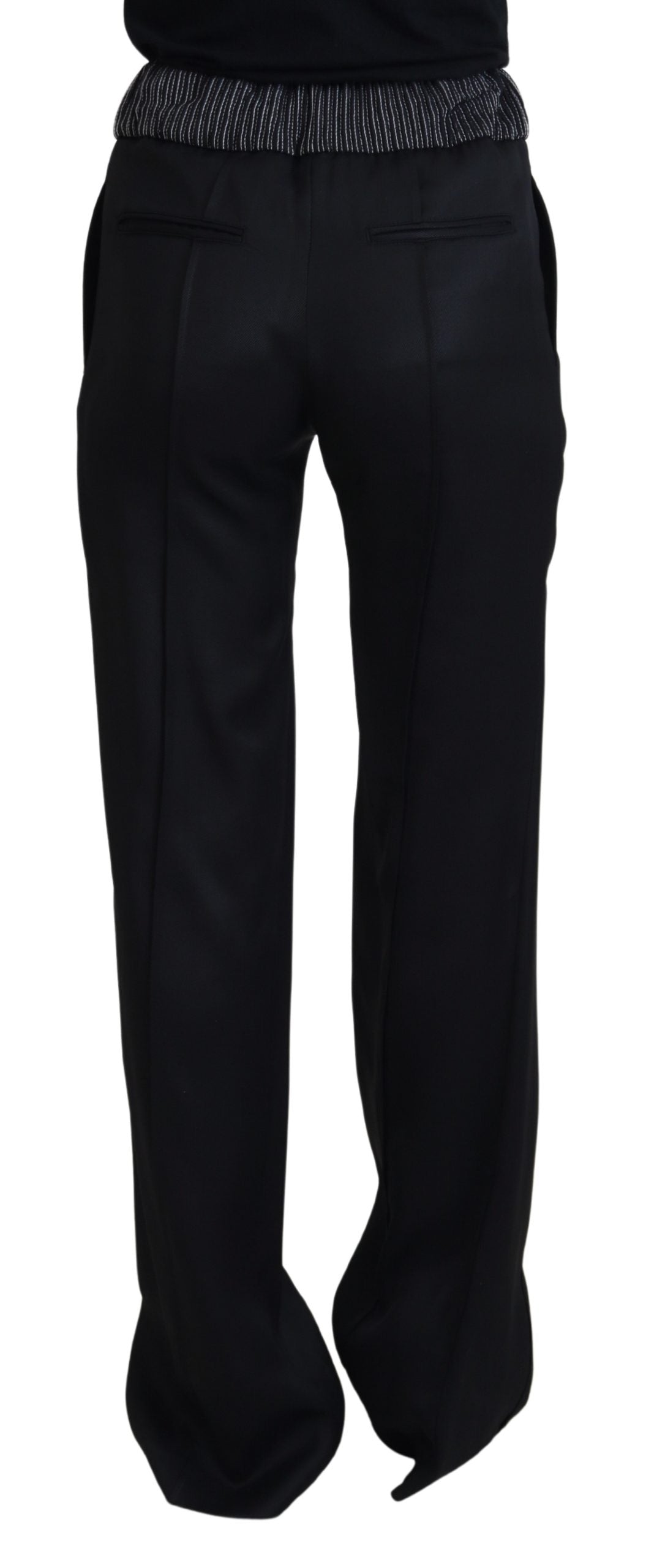 Dolce &amp; Gabbana Black Straight Fit Cotton Pants