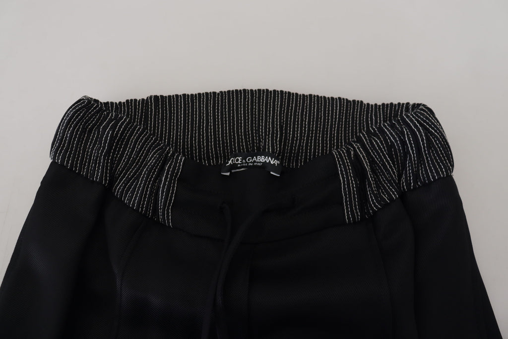 Dolce &amp; Gabbana Black Straight Fit Cotton Pants
