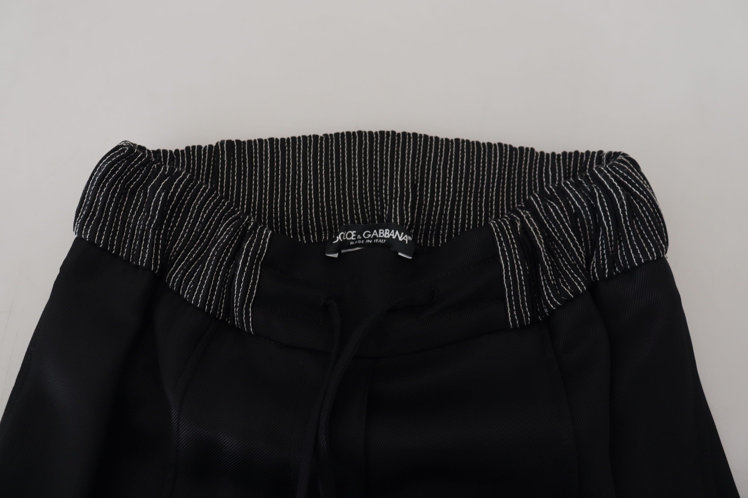 Dolce &amp; Gabbana Black Straight Fit Cotton Pants