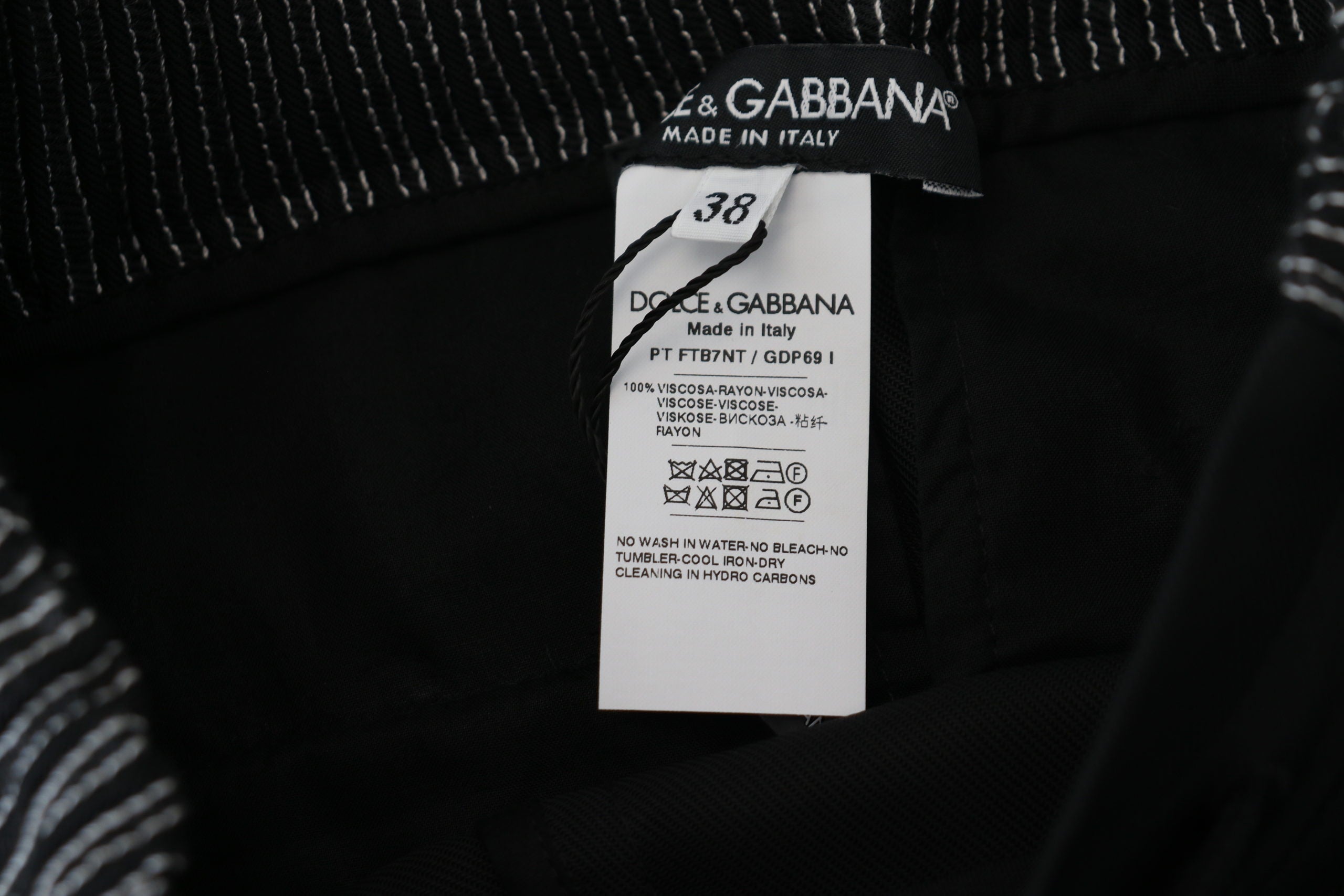 Dolce &amp; Gabbana Black Straight Fit Cotton Pants