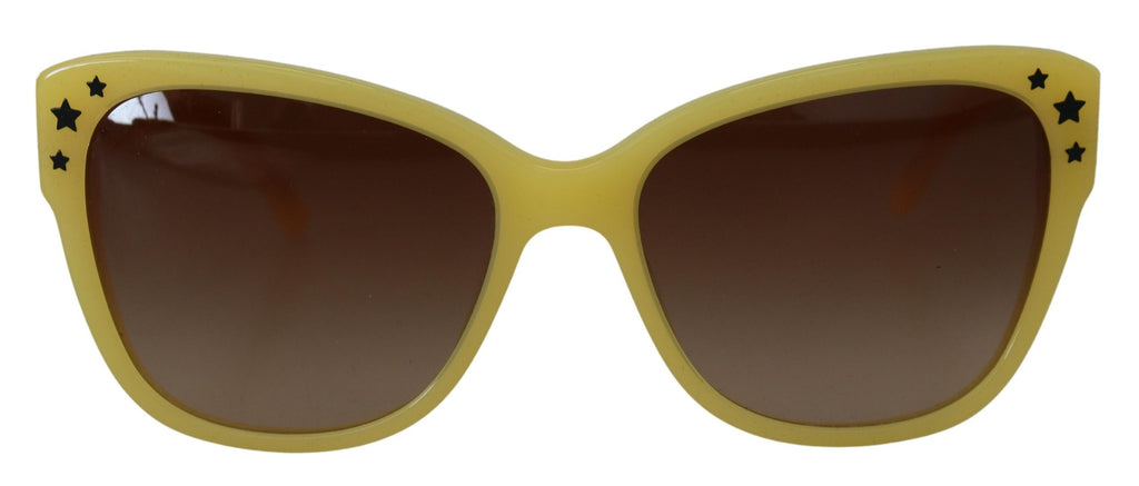 Dolce &amp; Gabbana Yellow Acetate Frame Stars Embellishment DG4124 Sunglasses