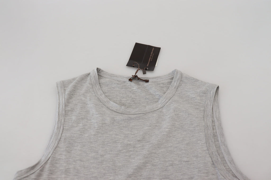 Ermanno Scervino Gray Sleeveless Men Pullover T-shirt