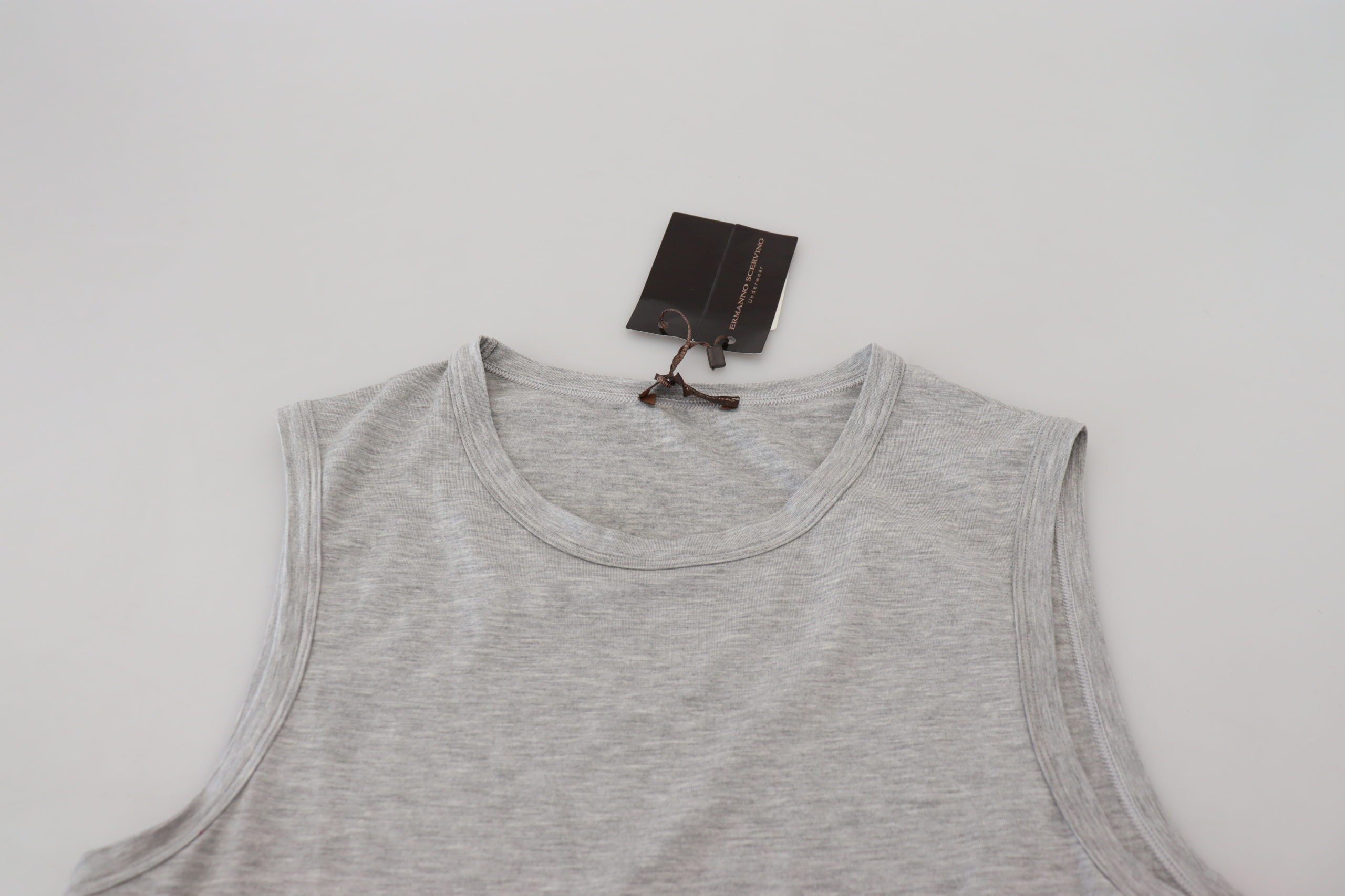 Ermanno Scervino Gray Sleeveless Men Pullover T-shirt