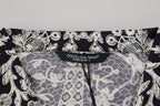 Dolce &amp; Gabbana Blue Silk Floral Baroque Satin Casual Shirt