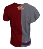 Dolce &amp; Gabbana Red Gray Two Model DG Angel Crewneck T-shirt