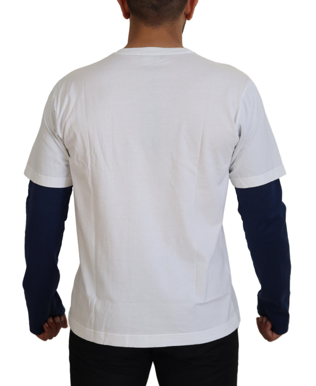 Dolce &amp; Gabbana White Blue DG Crown Pullover Sweater