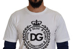 Dolce &amp; Gabbana White Blue DG Crown Pullover Sweater