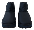 Dolce &amp; Gabbana Blue Nylon Boots Padded Mid Calf Shoes
