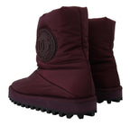Dolce &amp; Gabbana Bordeaux Nylon Boots Padded Mid Shoes