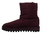 Dolce &amp; Gabbana Bordeaux Nylon Boots Padded Mid Shoes