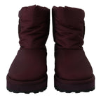 Dolce &amp; Gabbana Bordeaux Nylon Boots Padded Mid Shoes