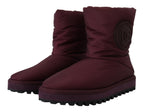 Dolce &amp; Gabbana Bordeaux Nylon Boots Padded Mid Shoes