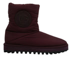 Dolce &amp; Gabbana Bordeaux Nylon Boots Padded Mid Shoes