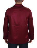 Dolce &amp; Gabbana Red Silk Lounge Top Pajama Sleepwear Shirt
