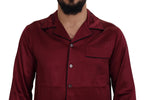 Dolce &amp; Gabbana Red Silk Lounge Top Pajama Sleepwear Shirt