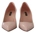 Dolce &amp; Gabbana Pink Patent Leather Kitten Heels Pumps Shoes