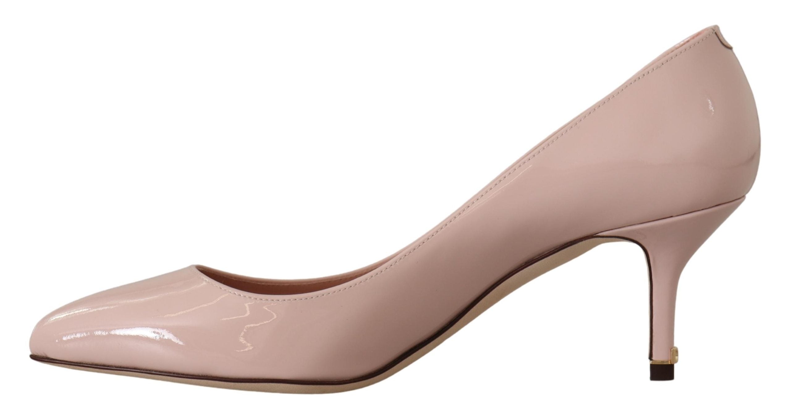 Dolce &amp; Gabbana Pink Patent Leather Kitten Heels Pumps Shoes