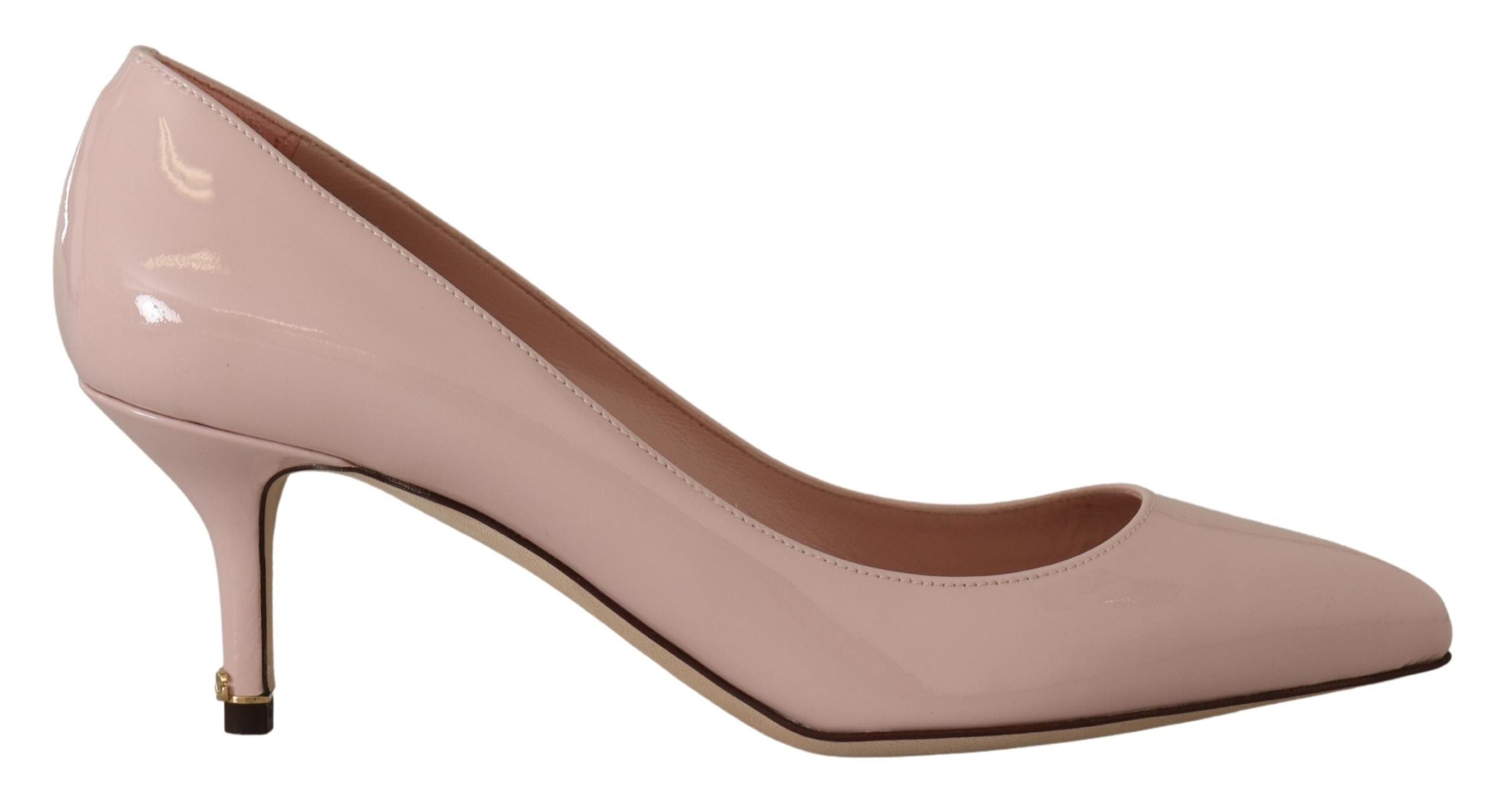 Dolce &amp; Gabbana Pink Patent Leather Kitten Heels Pumps Shoes