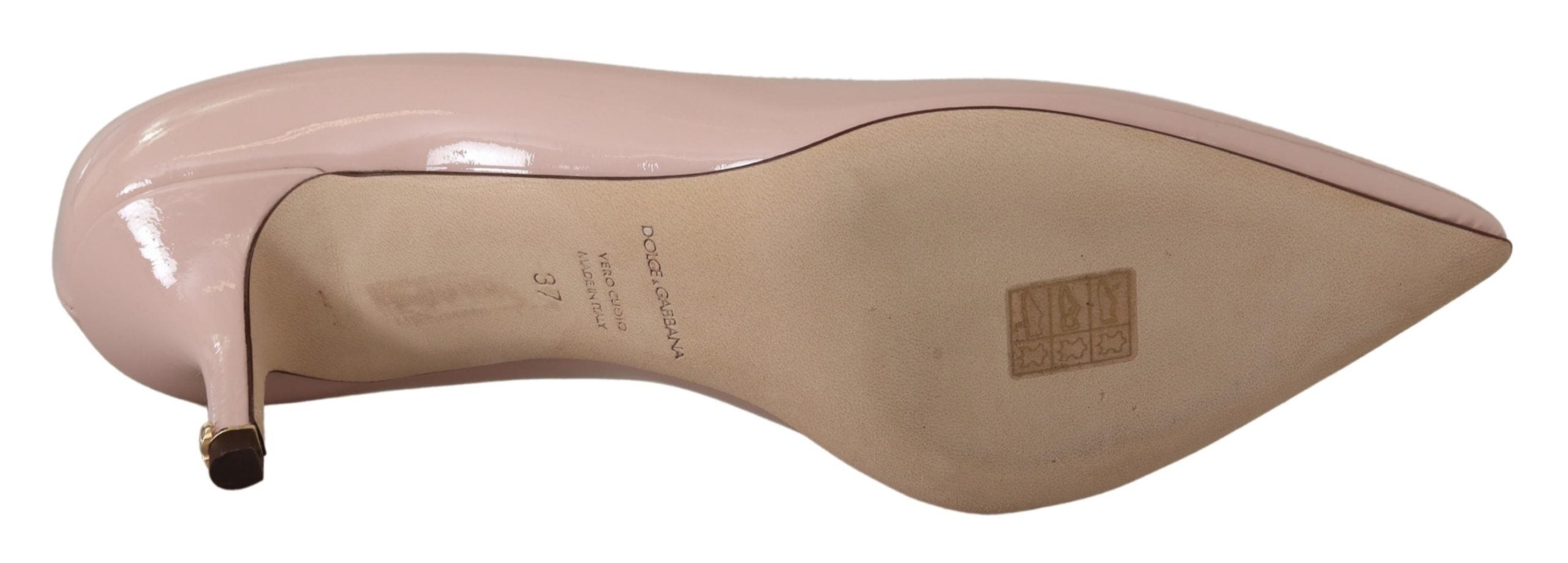 Dolce &amp; Gabbana Pink Patent Leather Kitten Heels Pumps Shoes