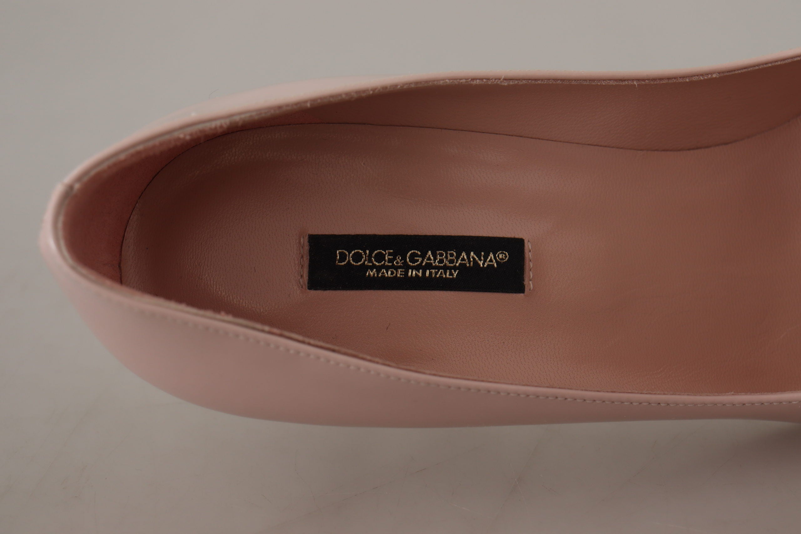 Dolce &amp; Gabbana Pink Patent Leather Kitten Heels Pumps Shoes