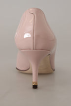 Dolce &amp; Gabbana Pink Patent Leather Kitten Heels Pumps Shoes