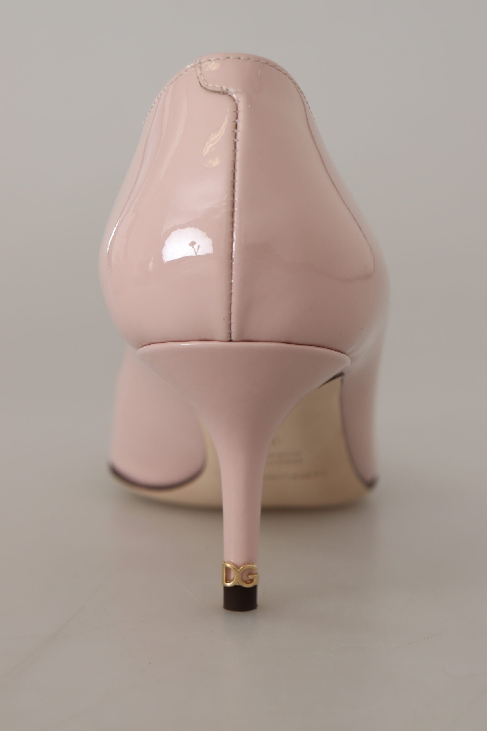 Dolce &amp; Gabbana Pink Patent Leather Kitten Heels Pumps Shoes