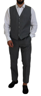 Dolce &amp; Gabbana Gray MARTINI 3 Piece Slim Fit Suit