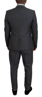 Dolce &amp; Gabbana Gray MARTINI 3 Piece Slim Fit Suit
