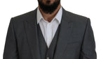 Dolce &amp; Gabbana Gray MARTINI 3 Piece Slim Fit Suit
