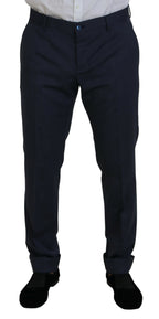 Dolce &amp; Gabbana Blue Wool MARTINI 2 Piece Slim Fit Suit