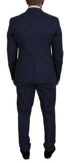 Dolce &amp; Gabbana Blue Wool MARTINI 2 Piece Slim Fit Suit